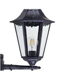 Aplique exterior farol vintage UP NAVEDO negro/plateado, E27 (no incl.) IP44