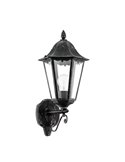 Aplique exterior farol vintage UP NAVEDO negro/plateado, E27 (no incl.) IP44