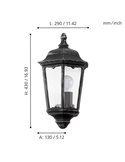 Aplique exterior vintage NAVEDO base negro/plateado, E27 (no incl.) IP44