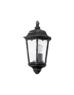Aplique exterior vintage NAVEDO base negro/plateado, E27 (no incl.) IP44