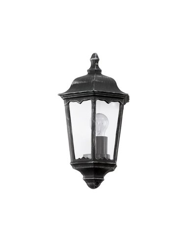 Aplique exterior vintage NAVEDO base negro/plateado, E27 (no incl.) IP44