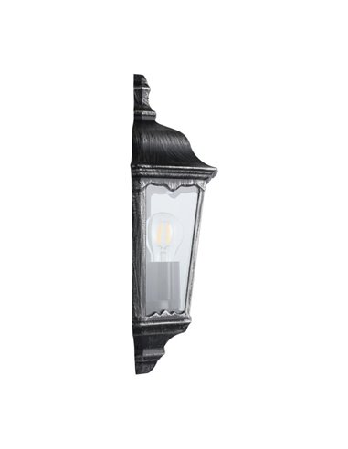 Aplique exterior vintage NAVEDO base negro/plateado, E27 (no incl.) IP44