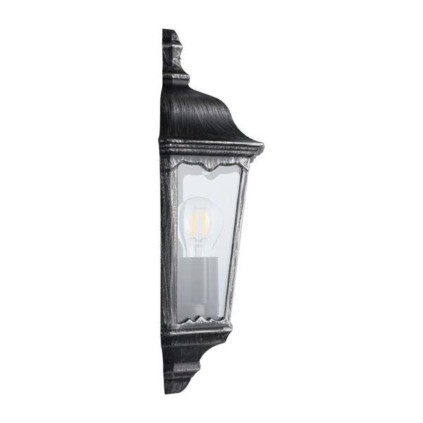 Aplique exterior vintage NAVEDO base negro/plateado, E27 (no incl.) IP44