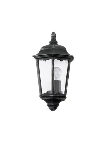 Aplique exterior vintage NAVEDO base negro/plateado, E27 (no incl.) IP44