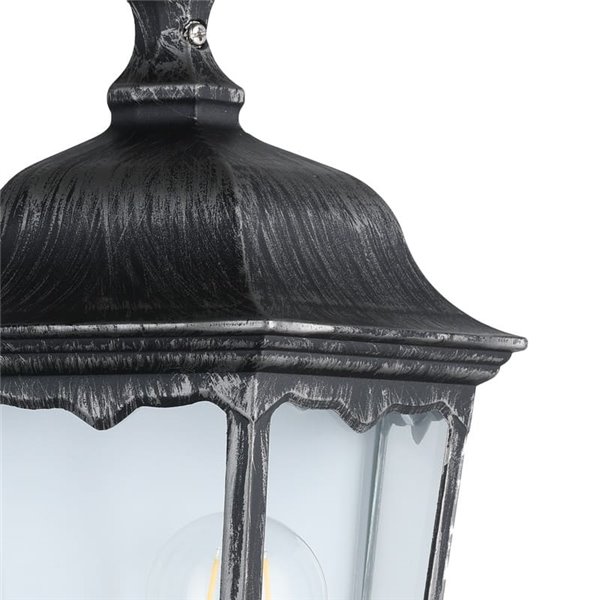 Aplique exterior vintage NAVEDO base negro/plateado, E27 (no incl.) IP44