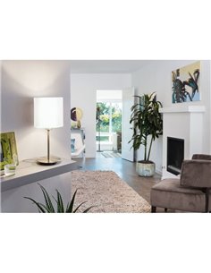 Lampe de table avec abat-jour PASTERI blanc, corps en nickel mat, E14 (non incl.) 2