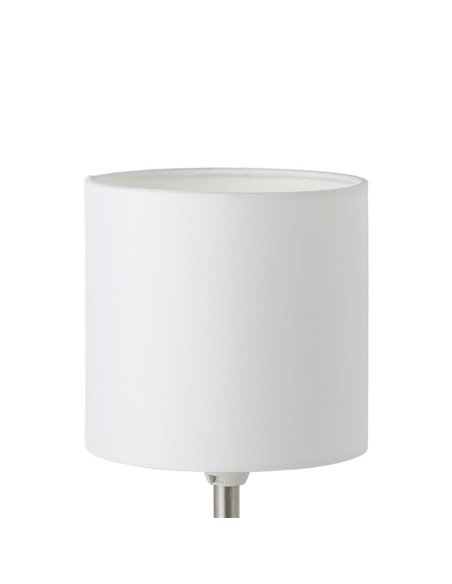 Candeeiro de mesa com cúpula PASTERI branca, corpo em níquel mate, E14 (não incl.)