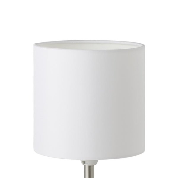 Lampe de table avec abat-jour PASTERI blanc, corps en nickel mat, E14 (non incl.)