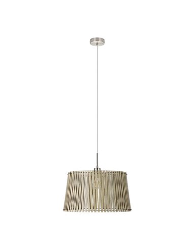Lámpara de techo colgante redonda madera con dosel metal SENDERO, Ø450mm E27 (no incl.)