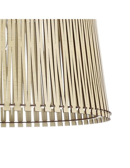Lámpara de techo colgante redonda madera con dosel metal SENDERO, Ø450mm E27 (no incl.)
