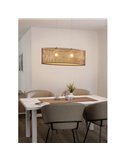 Lámpara de techo colgante ovalada madera con dosel metal SENDERO, 775x250mm, 2xE27 (no incl.)