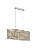 Lámpara de techo colgante ovalada madera con dosel metal SENDERO, 775x250mm, 2xE27 (no incl.)