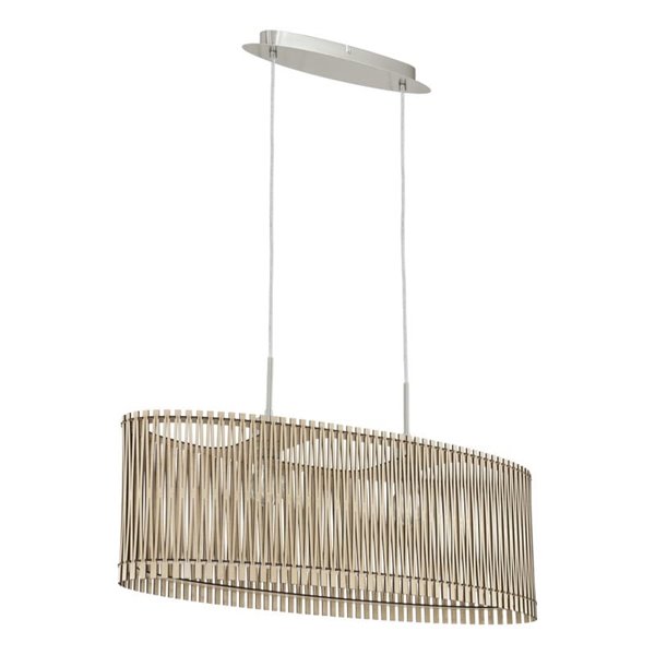 Lámpara de techo colgante ovalada madera con dosel metal SENDERO, 775x250mm, 2xE27 (no incl.)