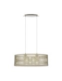 Lámpara de techo colgante ovalada madera con dosel metal SENDERO, 775x250mm, 2xE27 (no incl.)
