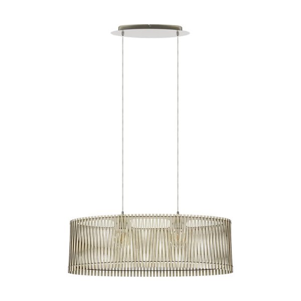 Lámpara de techo colgante ovalada madera con dosel metal SENDERO, 775x250mm, 2xE27 (no incl.)
