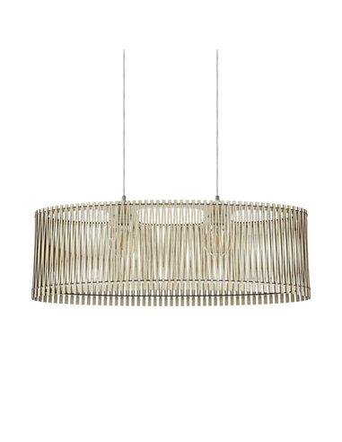 Lámpara de techo colgante ovalada madera con dosel metal SENDERO, 775x250mm, 2xE27 (no incl.)