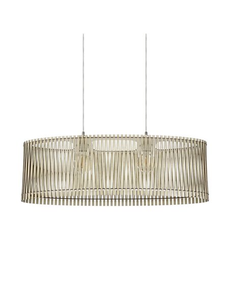 Lámpara de techo colgante ovalada madera con dosel metal SENDERO, 775x250mm, 2xE27 (no incl.)