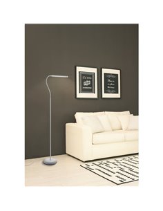 Lámpara de pie LED con cabezal móvil blanca minimalista LAROA, "touch me", 4,2W 600Lm, regulable intensidad, 4000K 2