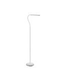 Lámpara de pie LED con cabezal móvil blanca minimalista LAROA, "touch me", 4,2W 600Lm, regulable intensidad, 4000K