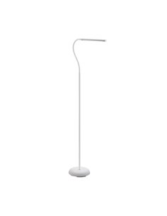 Lámpara de pie LED con cabezal móvil blanca minimalista LAROA, "touch me", 4,2W 600Lm, regulable intensidad, 4000K