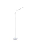 Lámpara de pie LED con cabezal móvil blanca minimalista LAROA, "touch me", 4,2W 600Lm, regulable intensidad, 4000K