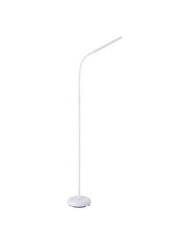 Luminária de chão LED branca minimalista LAROA com cabeça móvel, "Touch Me", 4,2 W, 600 Lm, regulável, 4000 K