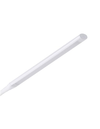 Lámpara de pie LED con cabezal móvil blanca minimalista LAROA, "touch me", 4,2W 600Lm, regulable intensidad, 4000K