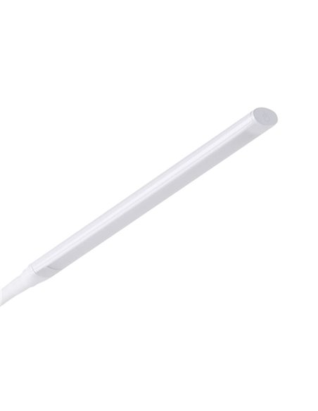 Lámpara de pie LED con cabezal móvil blanca minimalista LAROA, "touch me", 4,2W 600Lm, regulable intensidad, 4000K