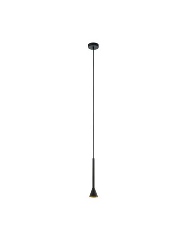 Suspension LED allongée en métal noir/doré CORTADERAS, culot GU10 (inclus), 3000 K, 4,8 W, dimmable