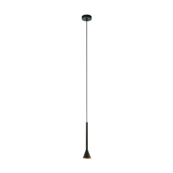 Luminária pendente LED alongada CORTADERAS em metal preto/dourado, GU10 (inclusa), 3000K, 4,8W, regulável