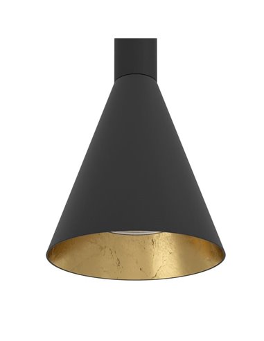 Luminária pendente LED alongada CORTADERAS em metal preto/dourado, GU10 (inclusa), 3000K, 4,8W, regulável