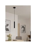 Lámpara de techo colgante metal negro, CORTENOVA, Ø105mm con portalámparas E27 (no incl)