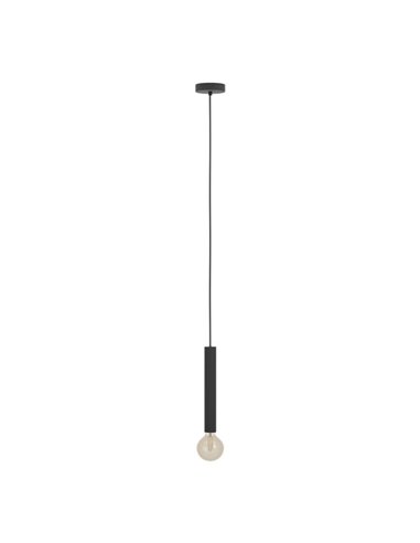 Lámpara de techo colgante metal negro, CORTENOVA, Ø105mm con portalámparas E27 (no incl)