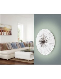 Plafonnier ou applique LED rond blanc/noir NIEVES, avec lumière il brille comme un ciel étoilé 2