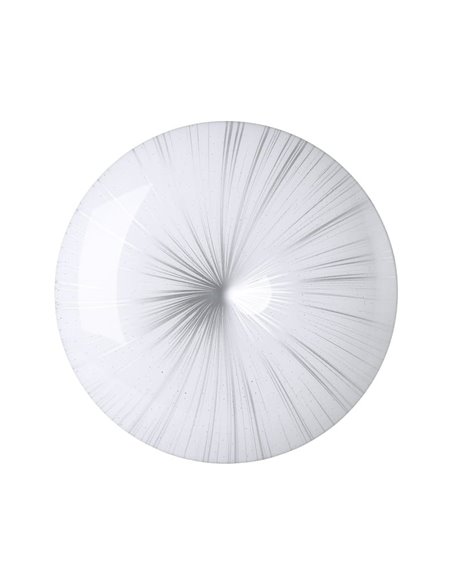 Plafonnier ou applique LED rond blanc/noir NIEVES, avec lumière il brille comme un ciel étoilé