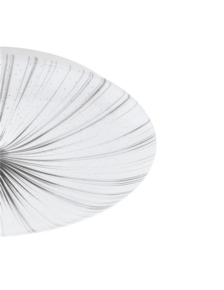 Plafonnier ou applique LED rond blanc/noir NIEVES, avec lumière il brille comme un ciel étoilé