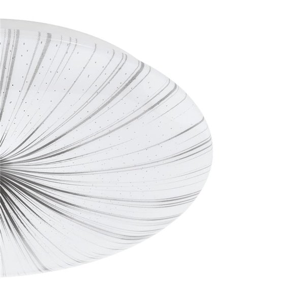 Plafonnier ou applique LED rond blanc/noir NIEVES, avec lumière il brille comme un ciel étoilé