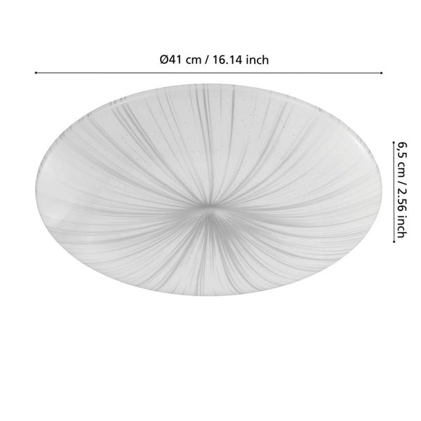 Luminária de teto ou parede LED redonda branca/preta NIEVES, com luz é brilhante como um céu estrelado
