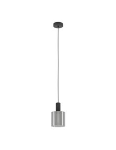 Lámpara colgante estilo escandinavo de acero y vidrio ahumado GOROSIBA, E27 (no incl.)