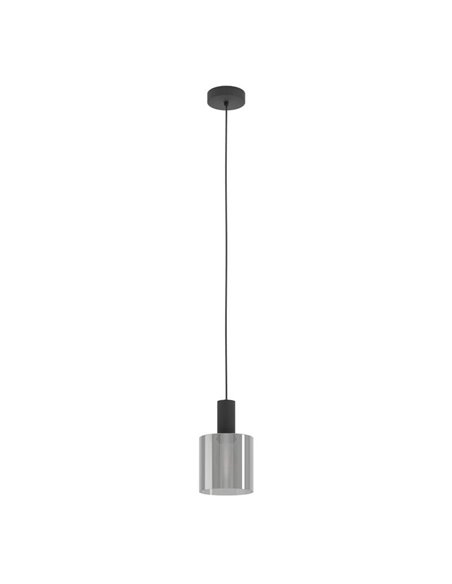 Lámpara colgante estilo escandinavo de acero y vidrio ahumado GOROSIBA, E27 (no incl.)