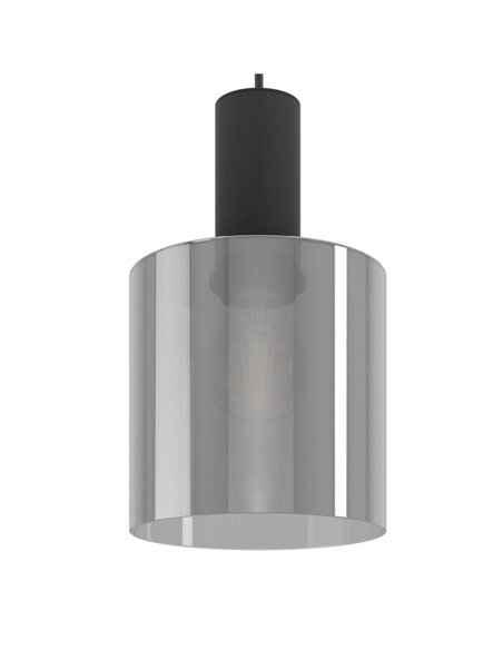 Luminária pendente estilo escandinavo em aço e vidro fumê GOROSIBA, E27 (não incl.)