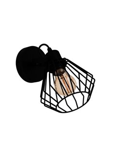 Foco de pared con cabezal orientable TABILLANO, de metal negro en forma de diamante, E27 (no incl.)