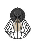 Foco de pared con cabezal orientable TABILLANO, de metal negro en forma de diamante, E27 (no incl.)