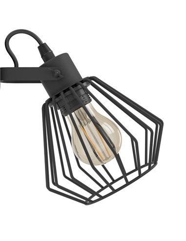 Foco de pared con cabezal orientable TABILLANO, de metal negro en forma de diamante, E27 (no incl.)