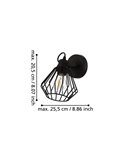 Foco de pared con cabezal orientable TABILLANO, de metal negro en forma de diamante, E27 (no incl.)