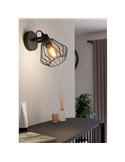 Foco de pared con cabezal orientable TABILLANO, de metal negro en forma de diamante, E27 (no incl.)
