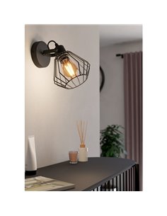 Foco de pared con cabezal orientable TABILLANO, de metal negro en forma de diamante, E27 (no incl.) 2
