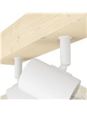 Regleta de 2 focos blancos con base de madera TOWNSHEND 3, E27 (no incl.)