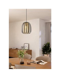 Luminária pendente de teto com cúpula redonda em latão e preto Ø255mm ENCINITOS, E27 (não incl.) 2