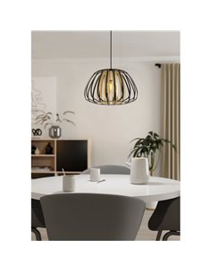 Lámpara de techo colgante con pantalla latón y negra Ø375mm ENCINITOS, E27 (no incl.) 2